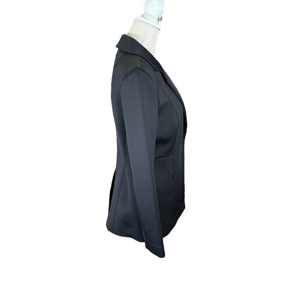 MM Lafleur Moreland Scuba Travel Blazer Jacket Women's 4 Black Career Minimalist - Picture 4 of 7